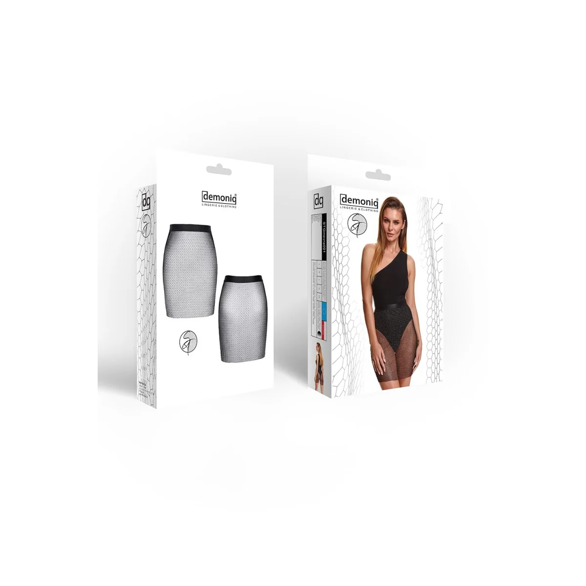 Schwarz/Silberner Minirock Stginevra001 von Demoniq Silver Touch Collection kaufen | Fesselliebe