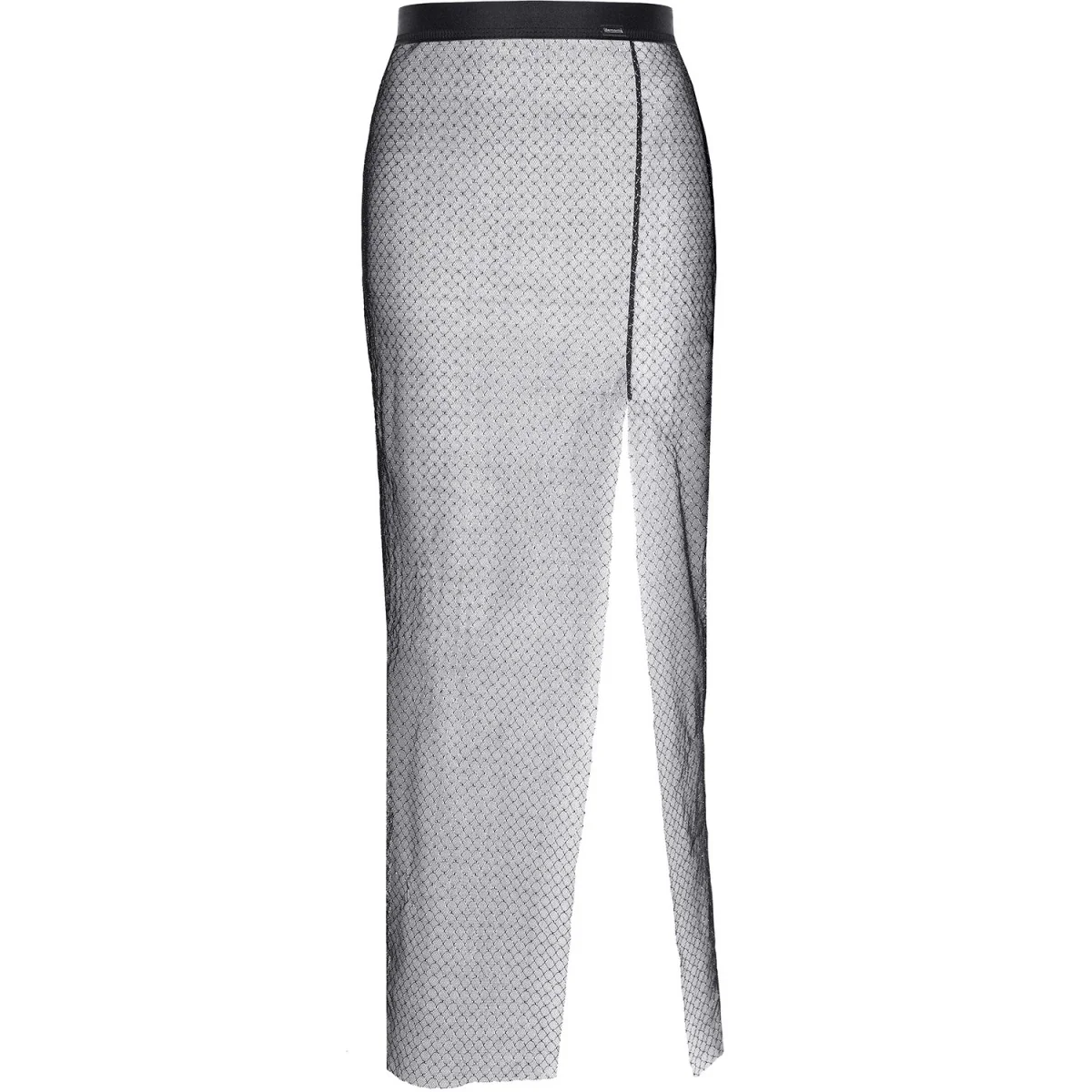 Langer Schwarz/Silberner Rock Stchiara001 von Demoniq Silver Touch Collection kaufen | Fesselliebe