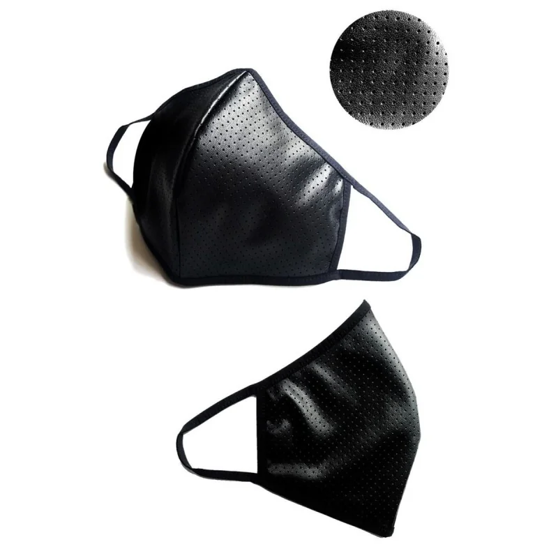 2-Lagige Maske 002 mit Perforiertem Wetlook und Baumwolle Oeko Tex kaufen | Fesselliebe 2