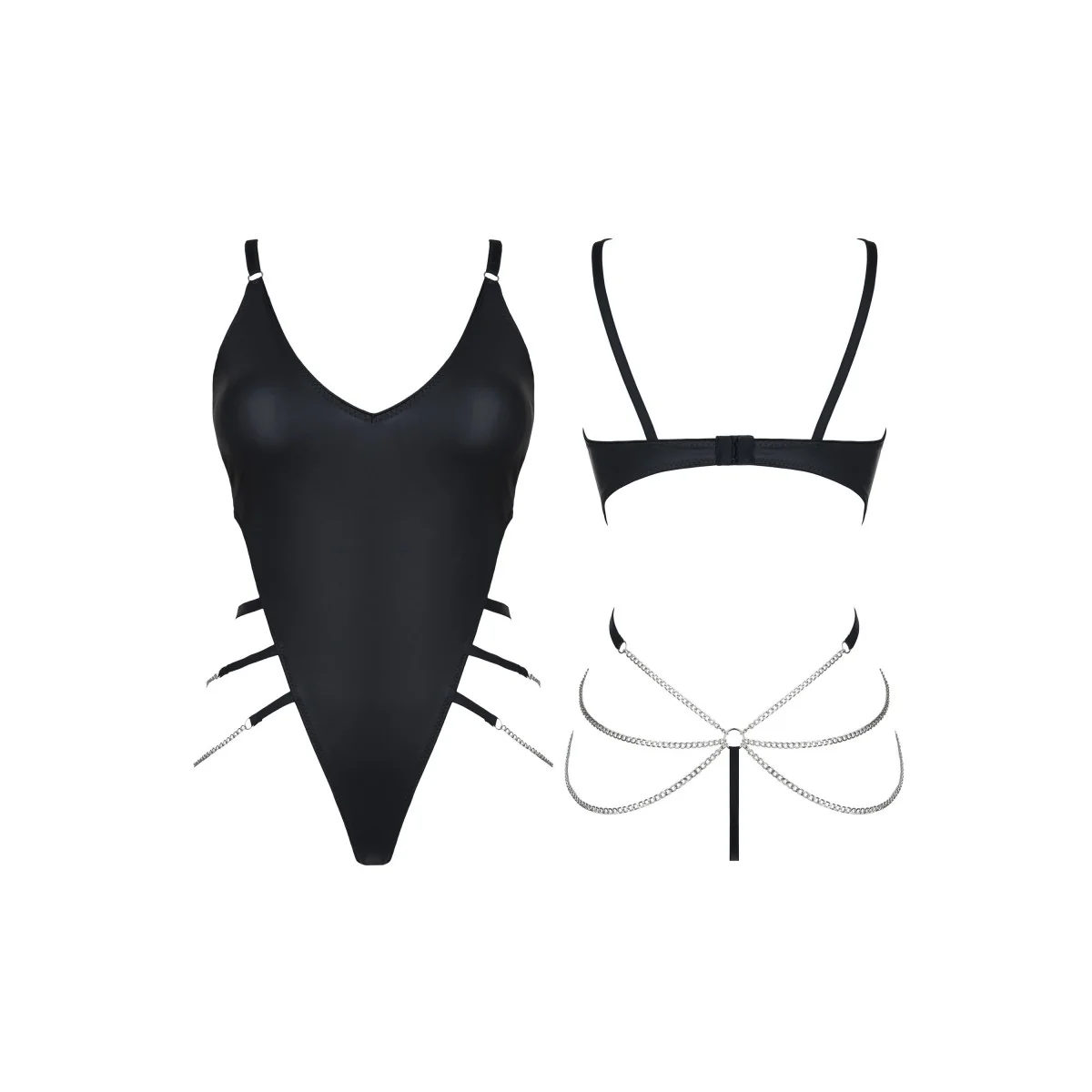 Schwarzer Ketten-Body Ddkery001 von Demoniq Dark Desire Collection kaufen | Fesselliebe