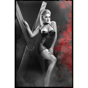 Schwarzes Minikleid Ddfeme001 von Demoniq Dark Desire Collection kaufen | Fesselliebe