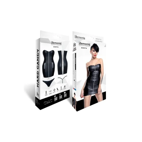 Schwarzes Minikleid Greta von Demoniq Hard Candy Collection kaufen | Fesselliebe