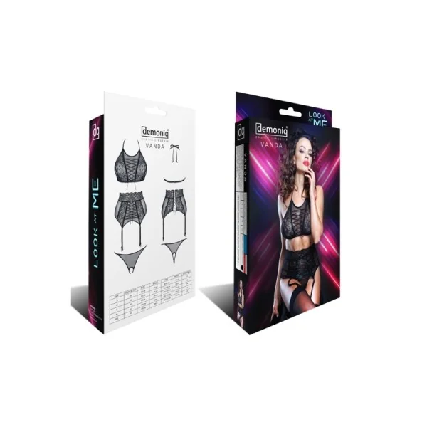 Schwarzes Set Vanda von Demoniq Look At Me Collection kaufen | Fesselliebe