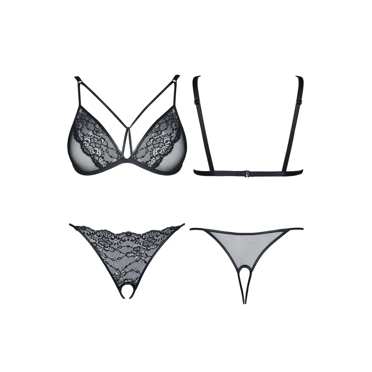 Schwarzes Set Gabrielle von Demoniq Look At Me Collection kaufen | Fesselliebe
