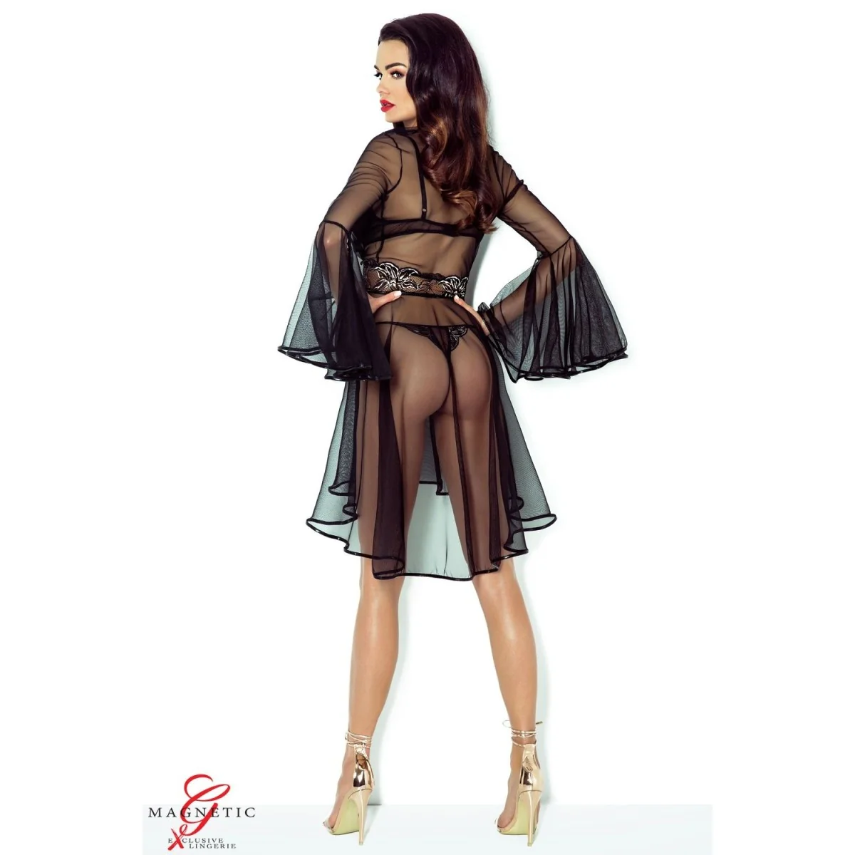 Schwarzer Kimono Cassandra von Demoniq Magnetic Collection kaufen | Fesselliebe