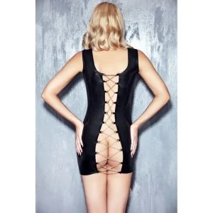 Schwarzes Wetlook-Kleid Kasadya S/M von 7-Heaven Dessous kaufen | Fesselliebe