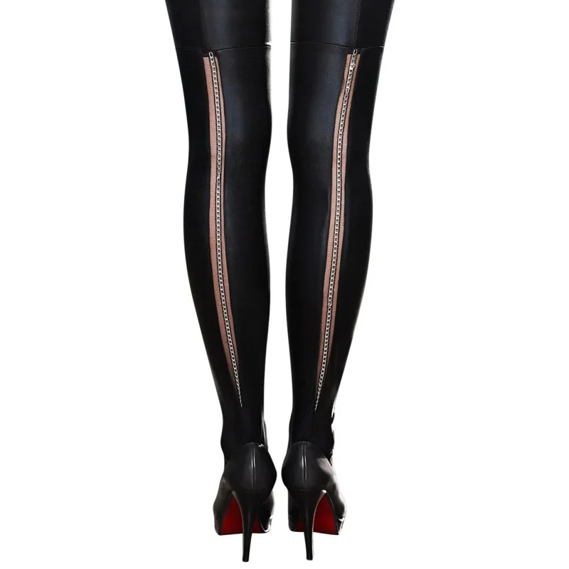 Schwarze Straps-Strümpfe A0190 von 7-Heaven kaufen | Fesselliebe