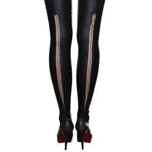 Schwarze Straps-Strümpfe A0190 von 7-Heaven kaufen | Fesselliebe