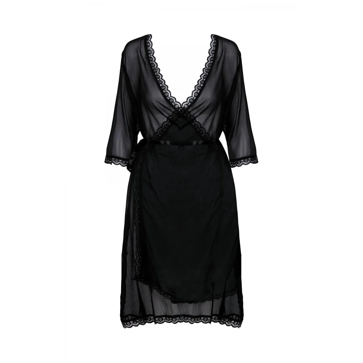 Schwarzer Kimono Aa0521295 von Anais Apparel Plus Size kaufen | Fesselliebe