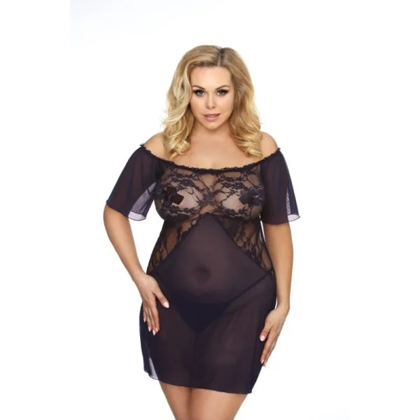 Schwarz/Dunkelblaues Chemise Aa051957 von Anais Apparel Plus Size kaufen | Fesselliebe