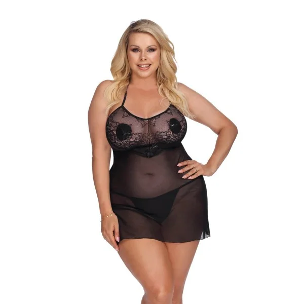 Schwarzes Negligee Aa053637 von Anais Apparel Plus Size kaufen | Fesselliebe