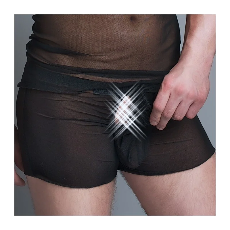 Boxer Mc/9010 aus Schwarzen Transparenten Tüll Für Männer kaufen | Fesselliebe 2