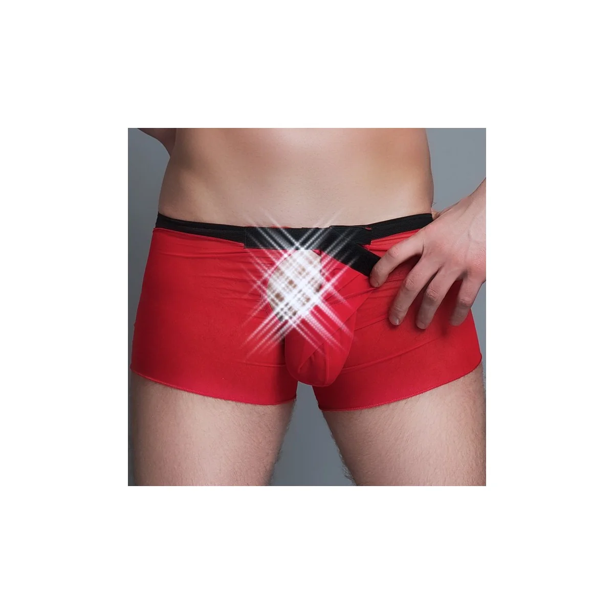 Hemd-Boxer-Set Mc/9039 aus Weiss-Rotem Tüll Für Herren kaufen | Fesselliebe