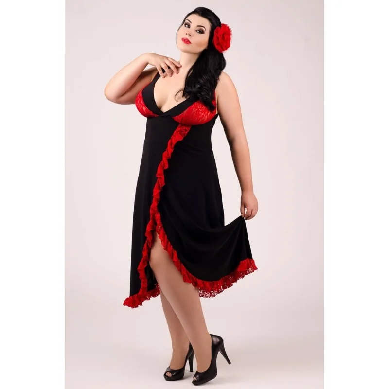 Schwarz/Rotes Chemise E/2002 von Andalea Dessous kaufen | Fesselliebe