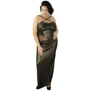 Langes Goldenes Wetlook-Kleid C/4001 von Andalea kaufen | Fesselliebe