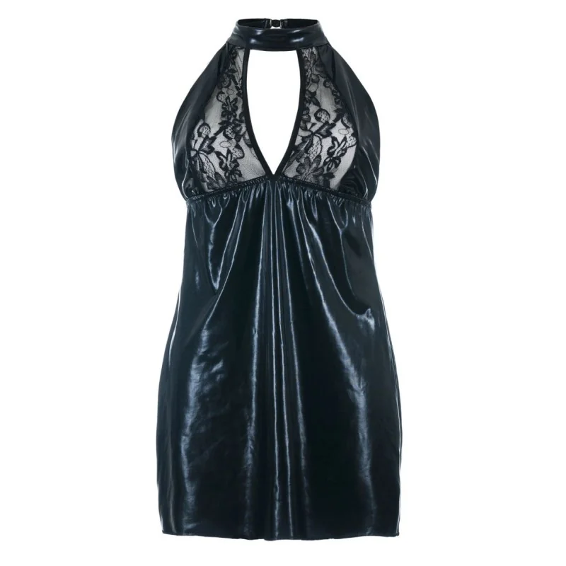 Schwarzes Wetlook Chemise Sb/1001 Sexy Base Kollektion By Andalea kaufen | Fesselliebe