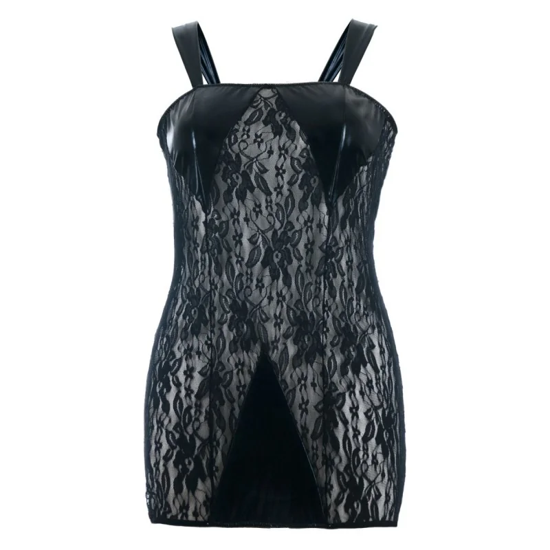 Schwarzes Wetlook Chemise Sb/1005 Sexy Base Kollektion By Andalea kaufen | Fesselliebe