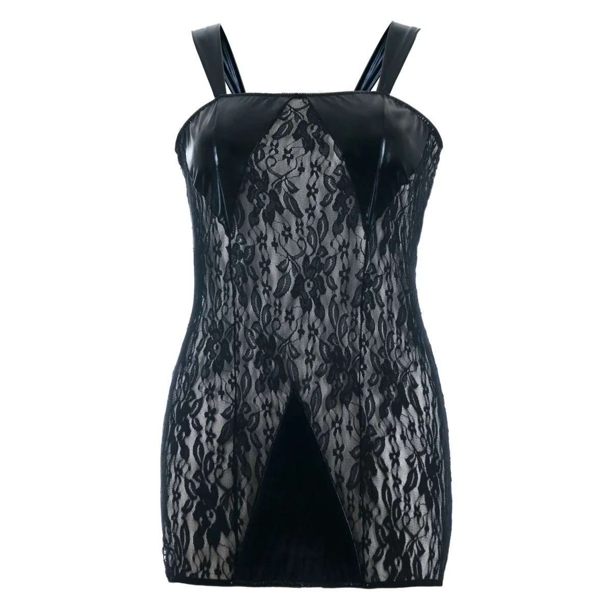 Schwarzes Wetlook Chemise Sb/1005 Sexy Base Kollektion By Andalea kaufen | Fesselliebe