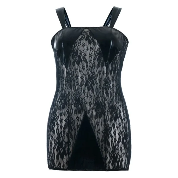 Schwarzes Wetlook Chemise Sb/1005 Sexy Base Kollektion By Andalea kaufen | Fesselliebe