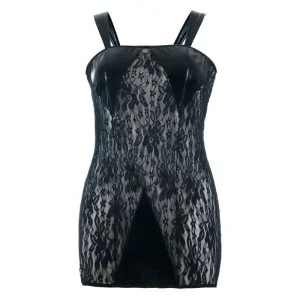 Schwarzes Wetlook Chemise Sb/1005 Sexy Base Kollektion By Andalea kaufen | Fesselliebe