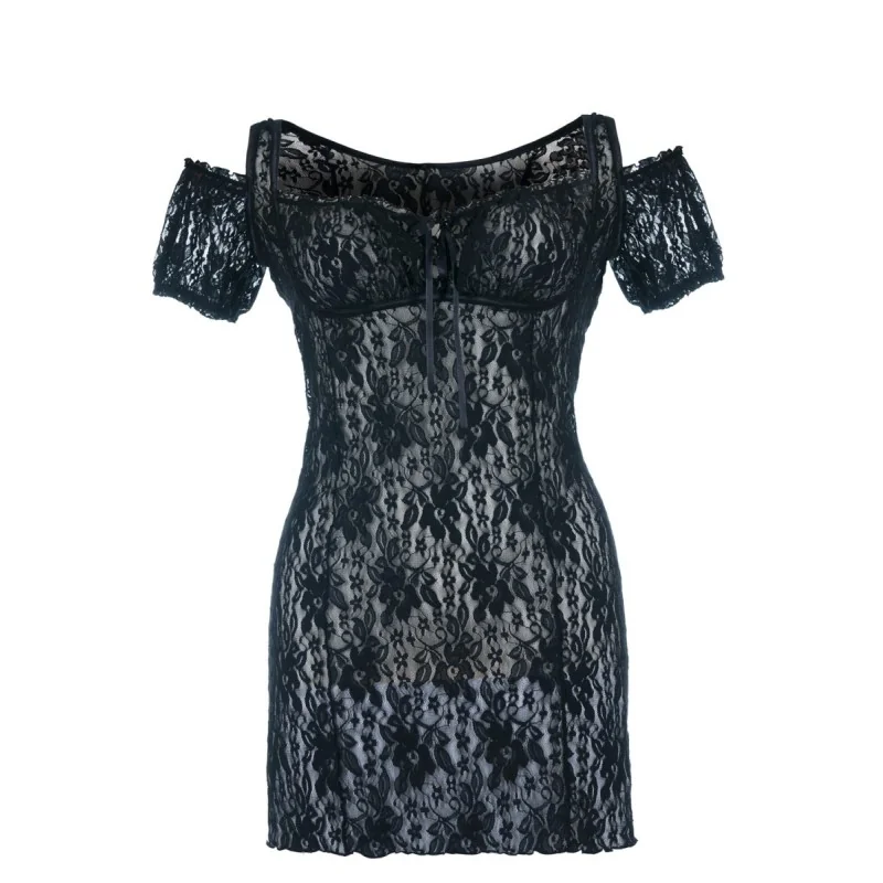 SCHWARZES CHEMISE SB/1007 SEXY BASE KOLLEKTION BY ANDALEA