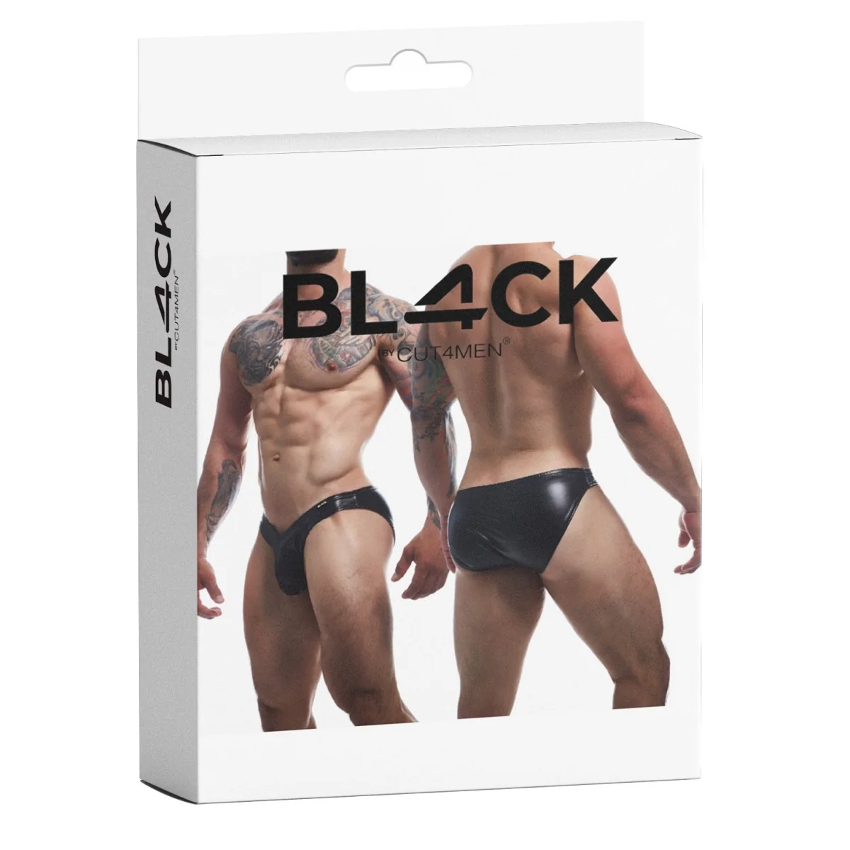 Schwarzer Wetlook Slip BL4CK04 von Cut4Men kaufen | Fesselliebe