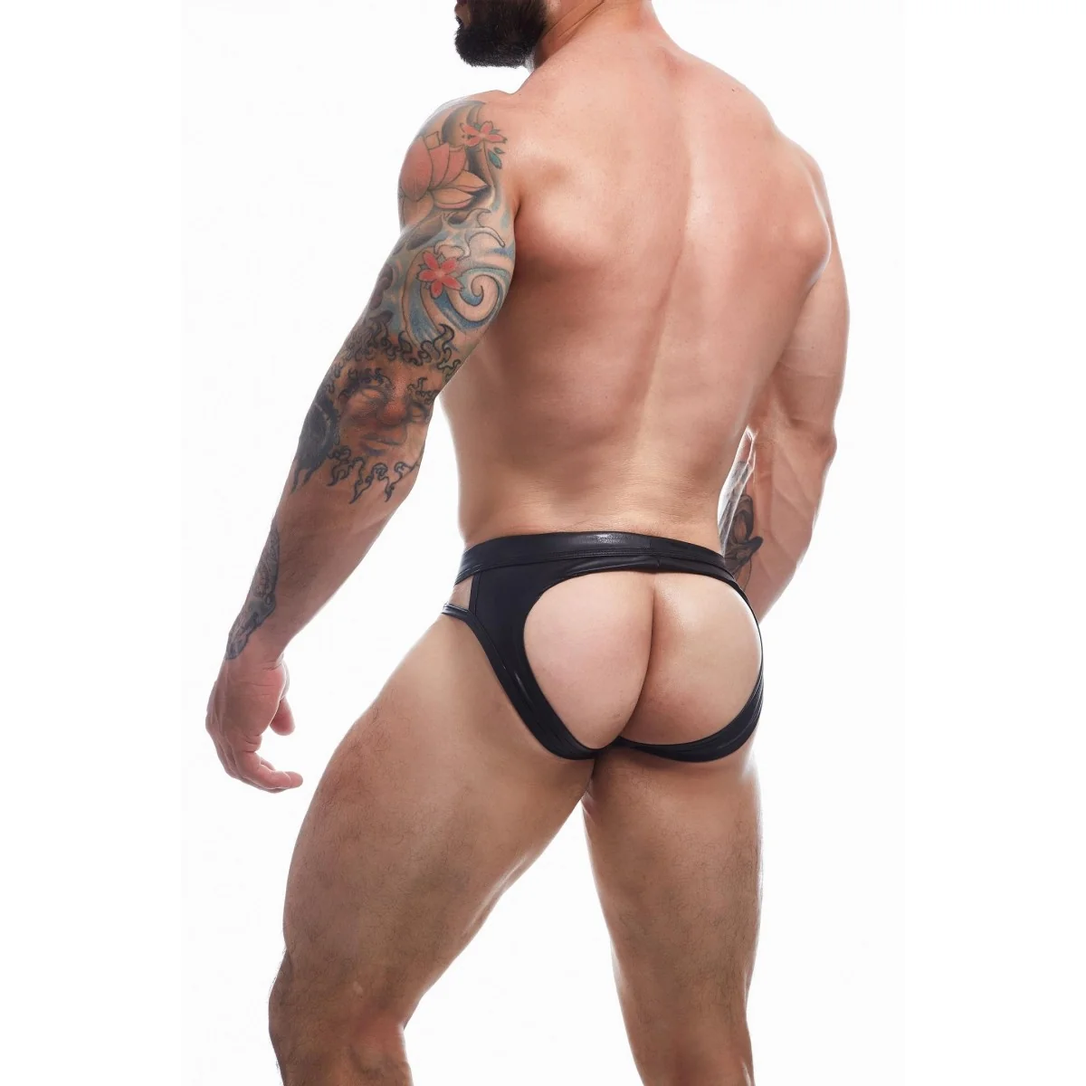 Schwarzer Wetlook Jockstrap BL4CK02 von Cut4Men kaufen | Fesselliebe