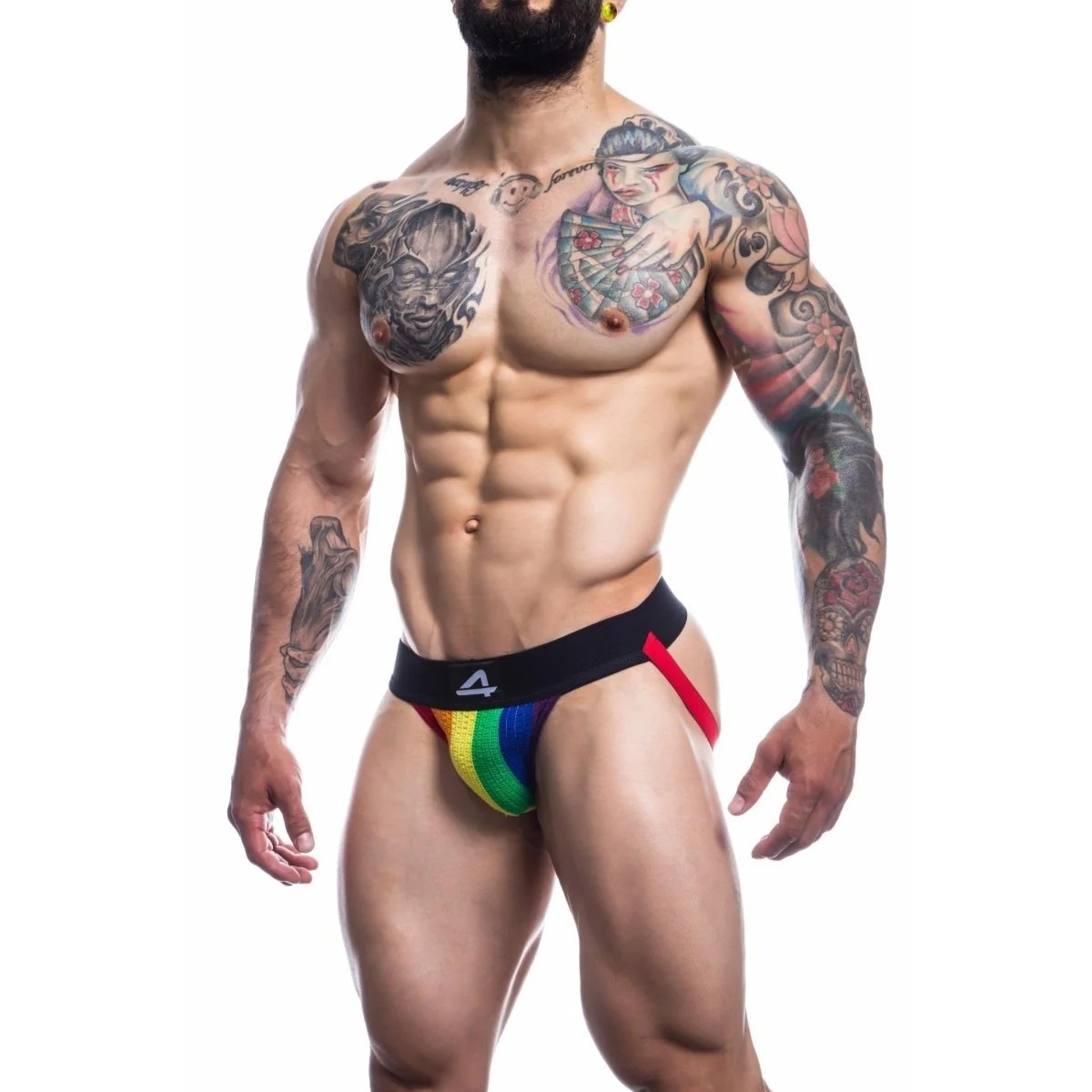 Bunter Stripe-Pride Jockstrap von Cut4Men kaufen | Fesselliebe