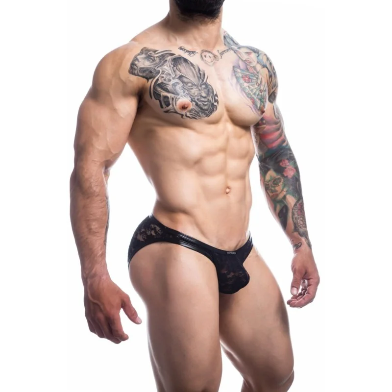 Schwarzer Bikini Bulge Slip L4CE01 von Cut4Men kaufen | Fesselliebe