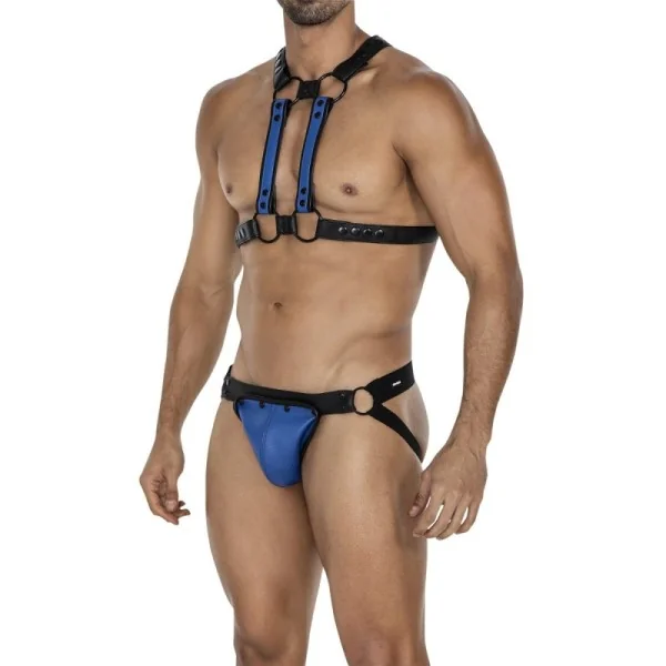 Schwarz/blauer Brust-Harness 06 von Cut4Men kaufen | Fesselliebe