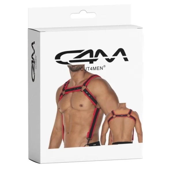 Schwarz/roter Brust-Harness 05 von Cut4Men kaufen | Fesselliebe