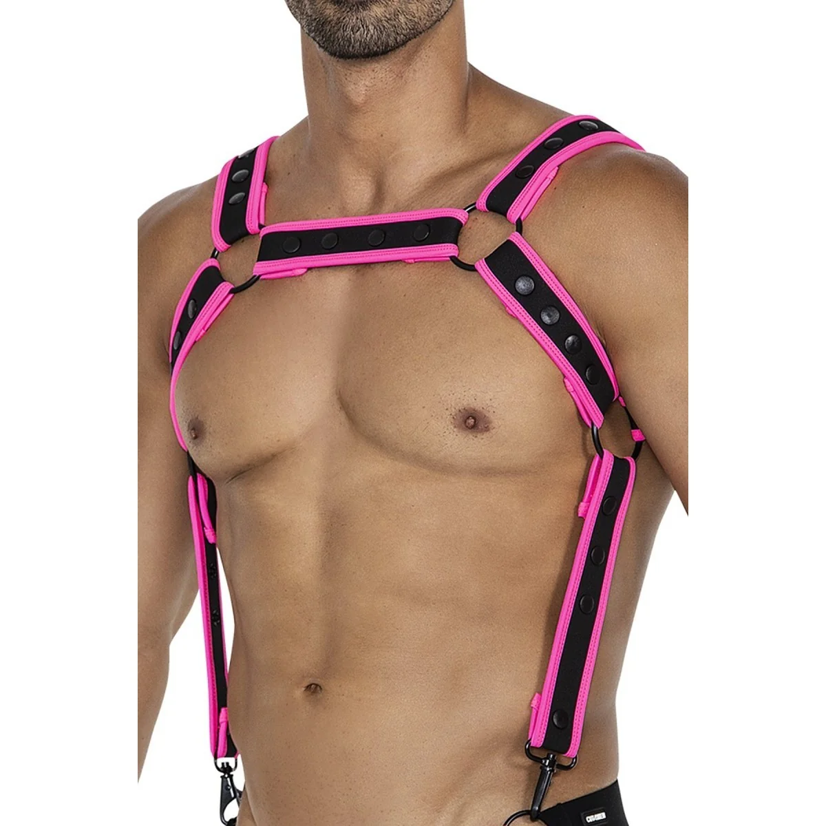 Schwarz/pinker Brust-Harness 05 von Cut4Men kaufen | Fesselliebe