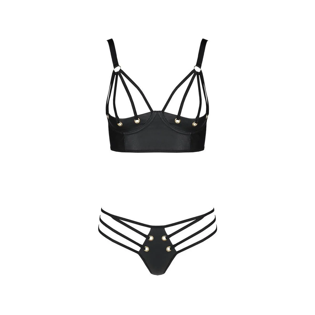 Valery Set mit offenem BH schwarz von Passion-Exklusiv kaufen | Fesselliebe