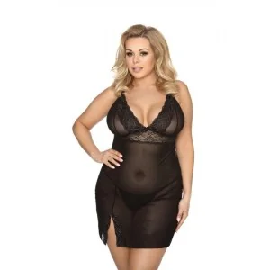 ♥ Schwarzes Negligee Aa052175 von Anais Apparel Plus Size ♥