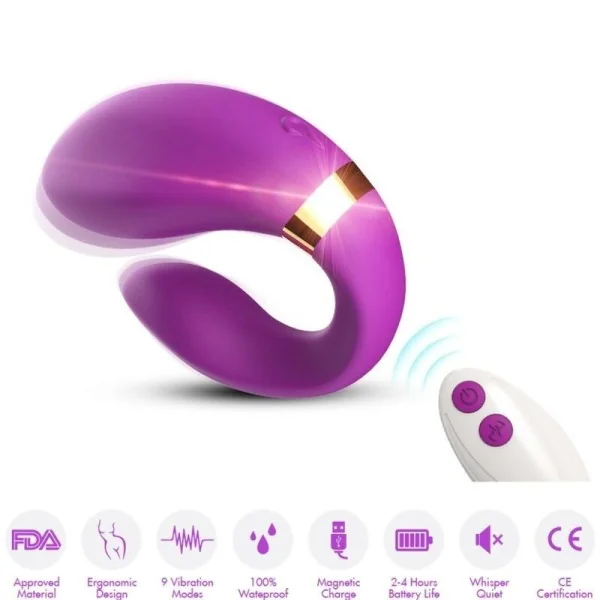 Crescent Vibrator für Paare, mit Fernbedienung, Lila von Armony For Couples kaufen | Fesselliebe