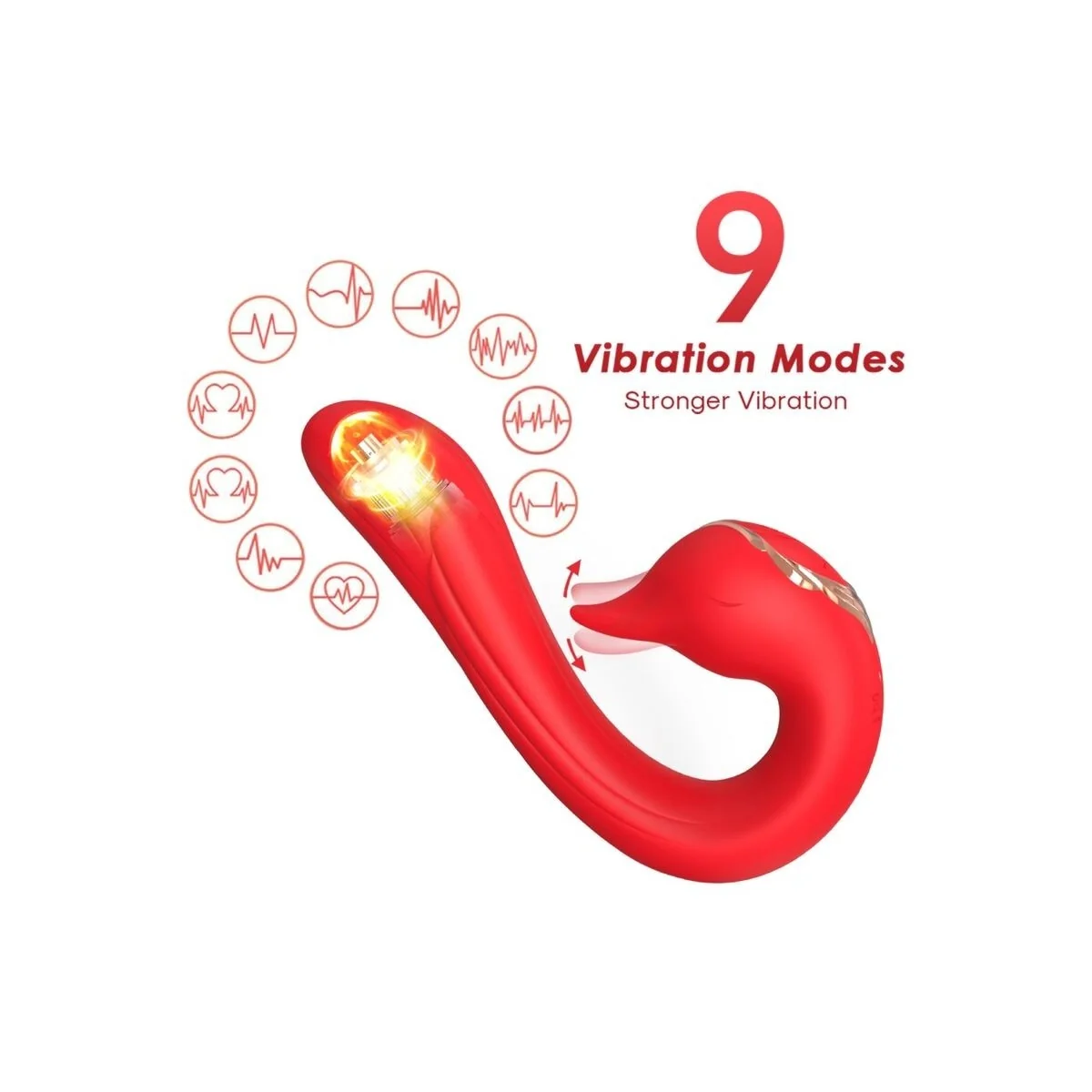 Delfin Vibrator Multiposition & Wärmeeffekt Rot von Armony Vibrators kaufen | Fesselliebe