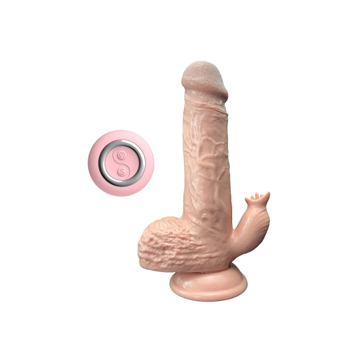 Realistischer Vibrator & Stoßdildo mit Zungenstimulator 19 cm von Armony Vibrators kaufen | Fesselliebe