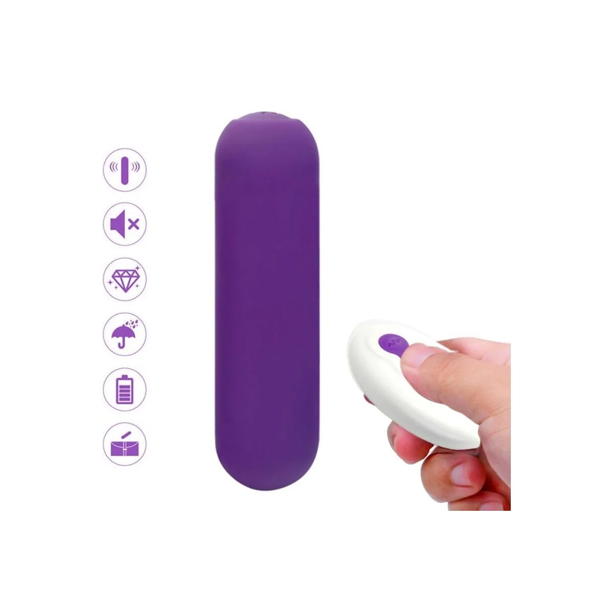 Splash Joie Vibrator Bullet Silikon mit Fernbedienung 10 Vibrationen 75 X 19 cm Lila von Armony Stimulators kaufen | Fesselliebe