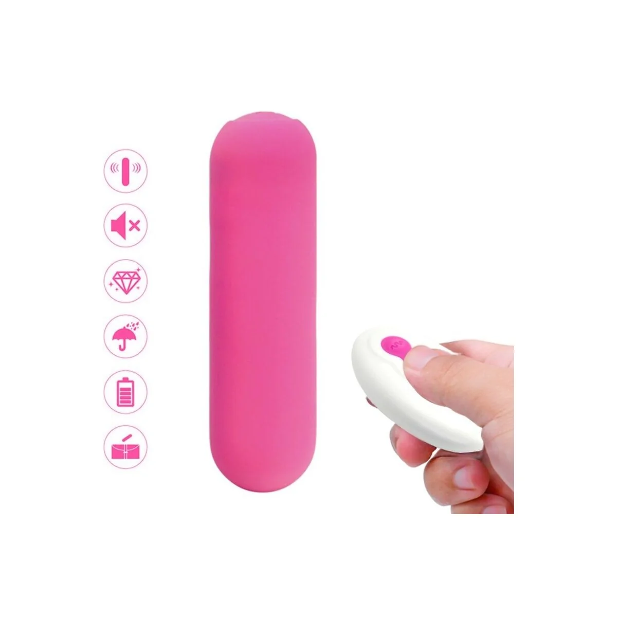 Splash Joie Vibrator Bullet Silikon mit Fernbedienung 10 Vibrationen 75 X 19 cm Rosa von Armony Stimulators kaufen | Fesselliebe