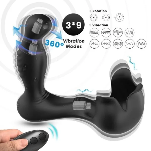 Surround Vibrator Anal & Stimulator Hoden mit Fernbedienung Schwarz von Armony For Him kaufen | Fesselliebe