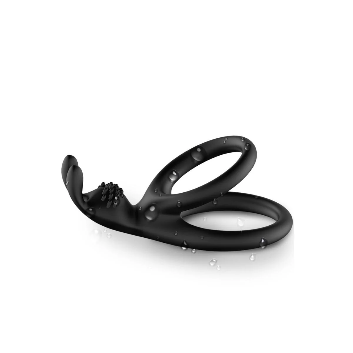 Tensy Doppelter Kaninchenring Schwarz von Armony For Him kaufen | Fesselliebe