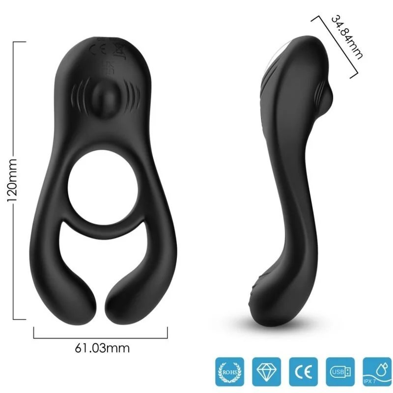 Veyron Doppelvibrator-Ringspielzeug für Paare Schwarz von Armony For Him kaufen | Fesselliebe