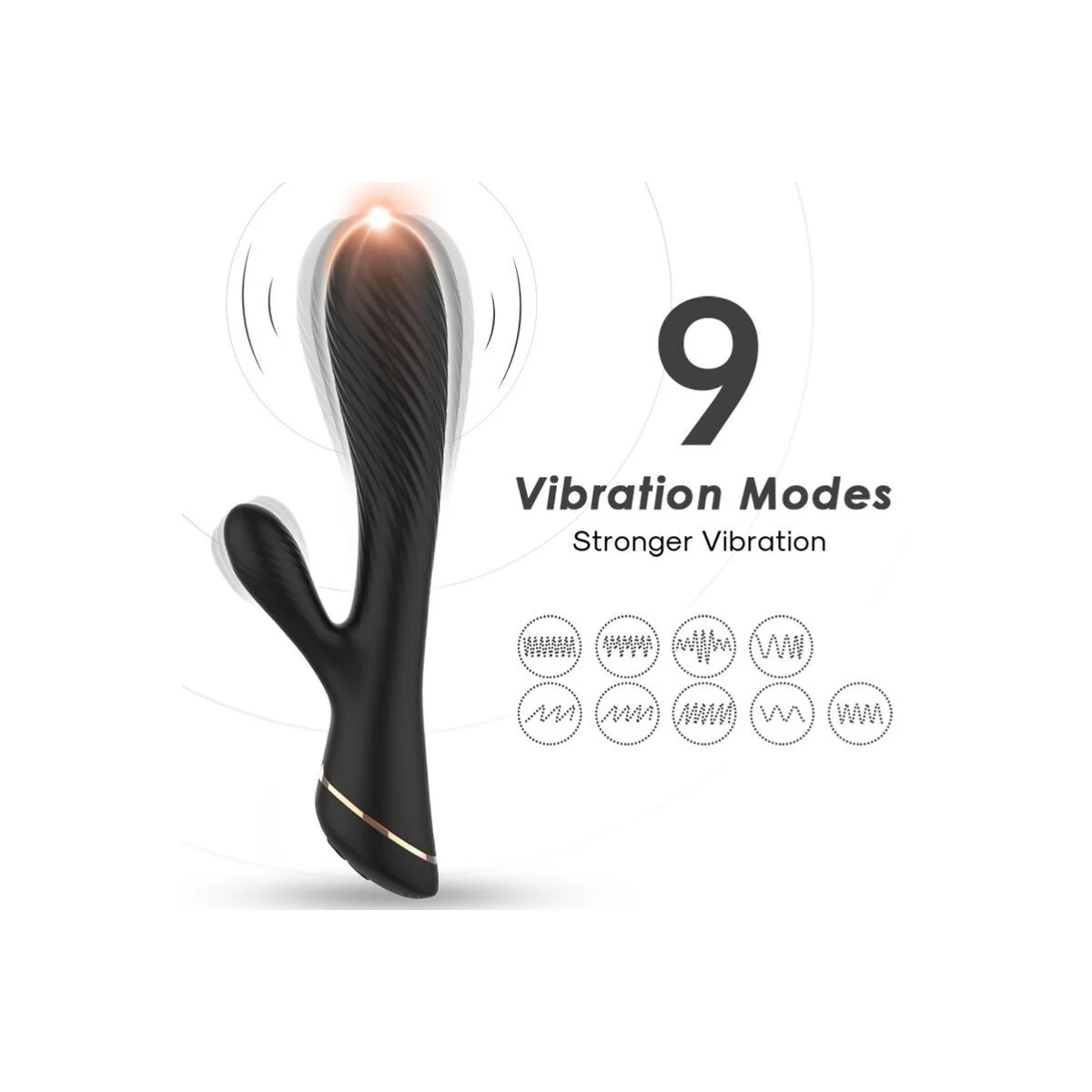Vibrator Kaninchen Silikon Schwarz von Armony Vibrators kaufen | Fesselliebe