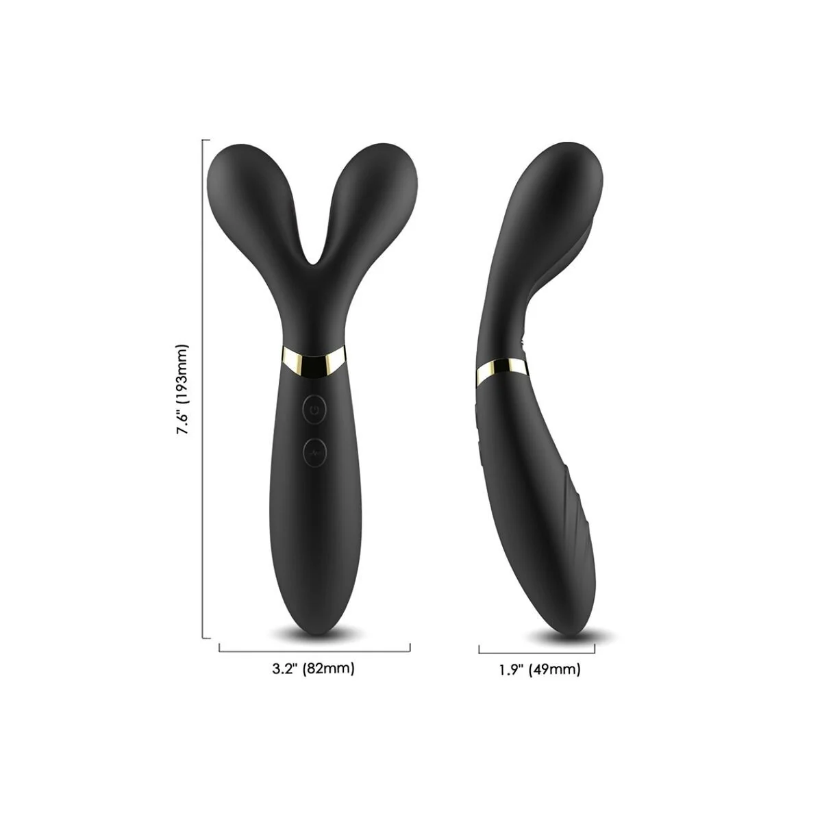 Y-Wand Massager & Vibrator Doppelkopf Schwarz von Armony Massagers kaufen | Fesselliebe