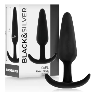 Kael Silikon Analplug mit Mittlerem Griff von Black&Silver kaufen | Fesselliebe