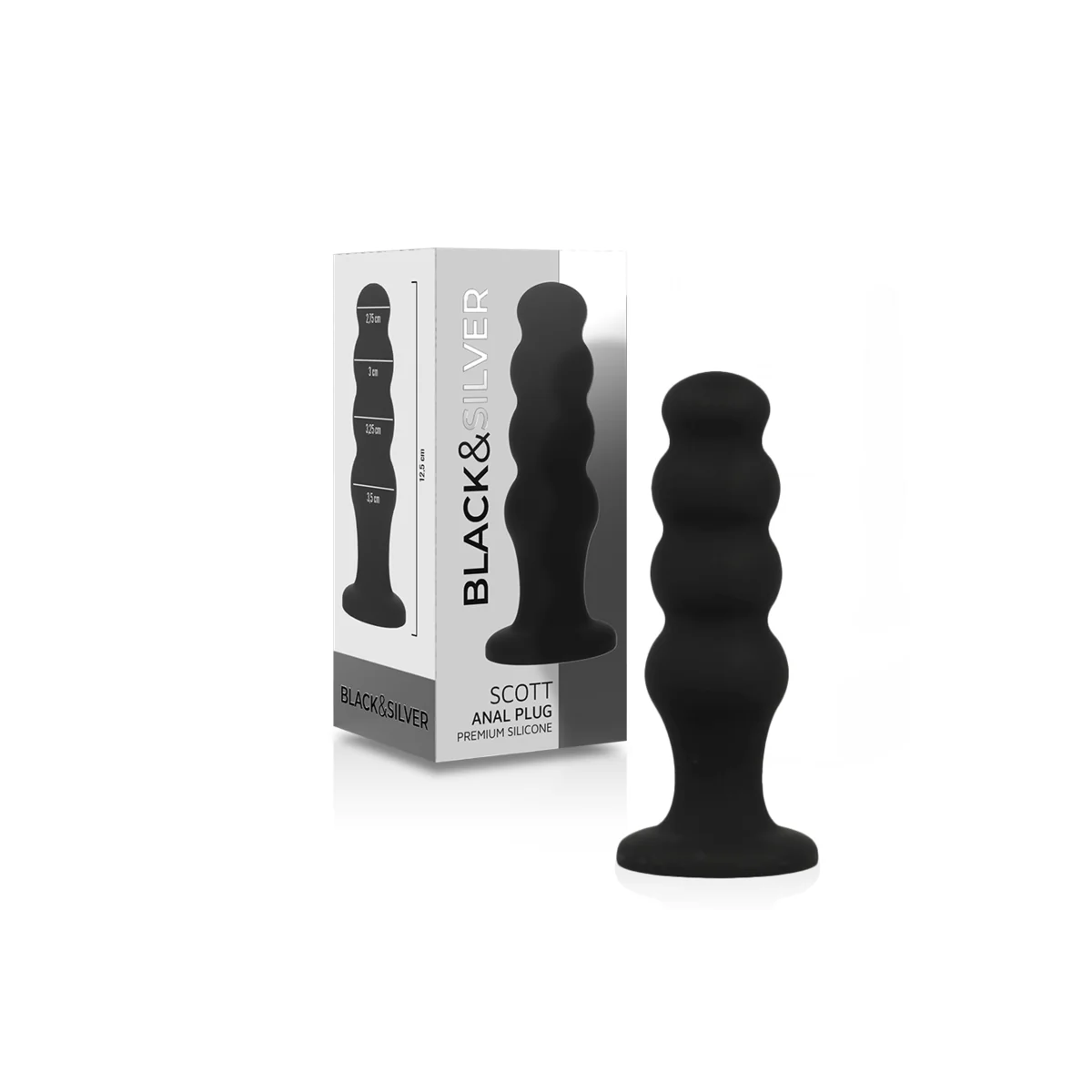 Scott Premium Silikon Analplug Schwarz von Black&Silver kaufen | Fesselliebe