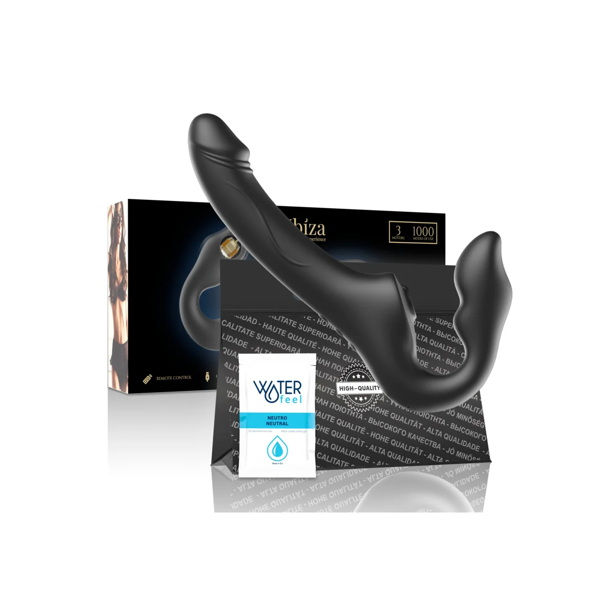 mit Fernbedienung, Riemenloser Vibrator, 3 Motoren, 1000 Kombinationen. von Ibiza kaufen | Fesselliebe