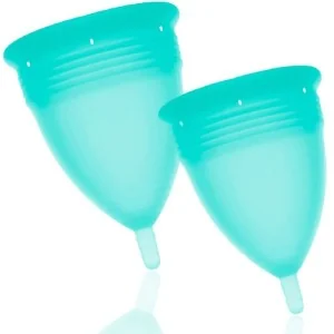 Fda Silikon-Menstrualcup Packungsgrösse S + L Aquamarine von Stercup kaufen | Fesselliebe
