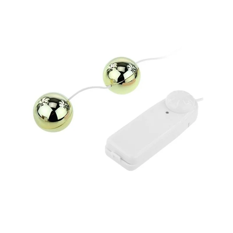 Goldener Vibrator mit Chinesischen Bällen von Baile Stimulating kaufen | Fesselliebe 2