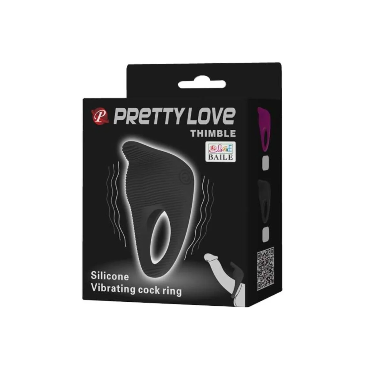 Thimble Vibratorring Schwarz von Pretty Love Male kaufen | Fesselliebe